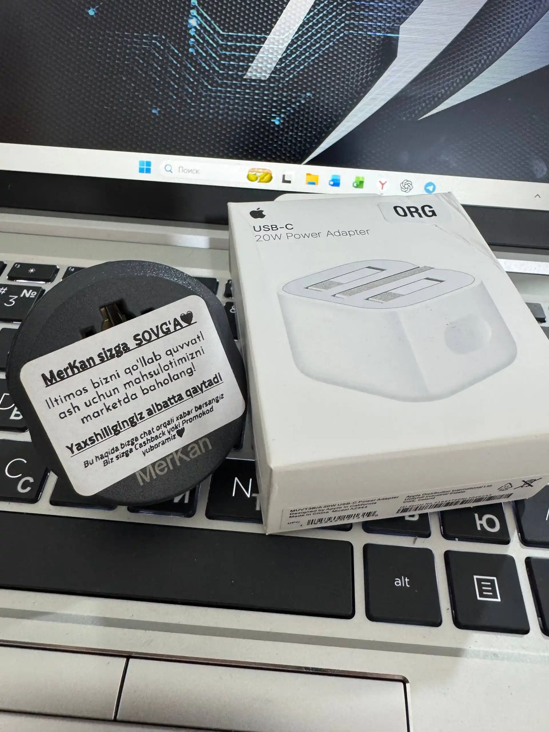 IPhone 20W USB-C tezkor quvvatlash adapteri, smartfonlar uchun quvvatlash moslamasi