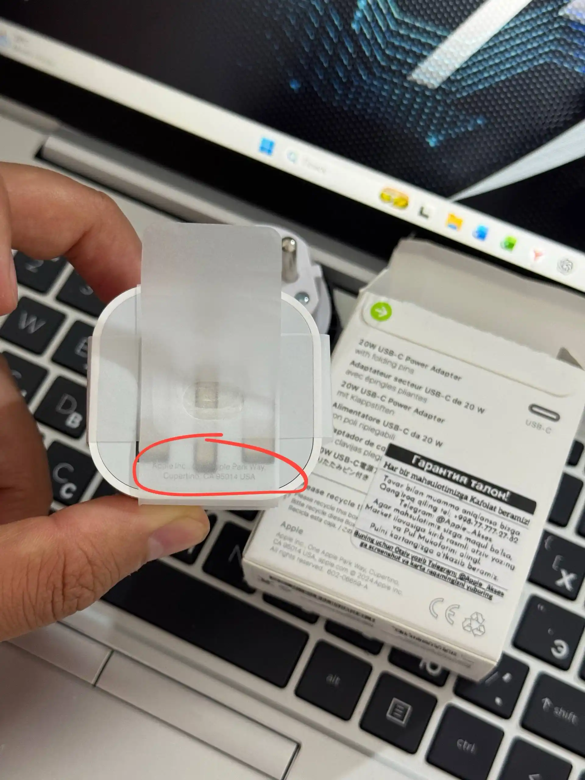 IPhone 20W USB-C tezkor quvvatlash adapteri, smartfonlar uchun quvvatlash moslamasi