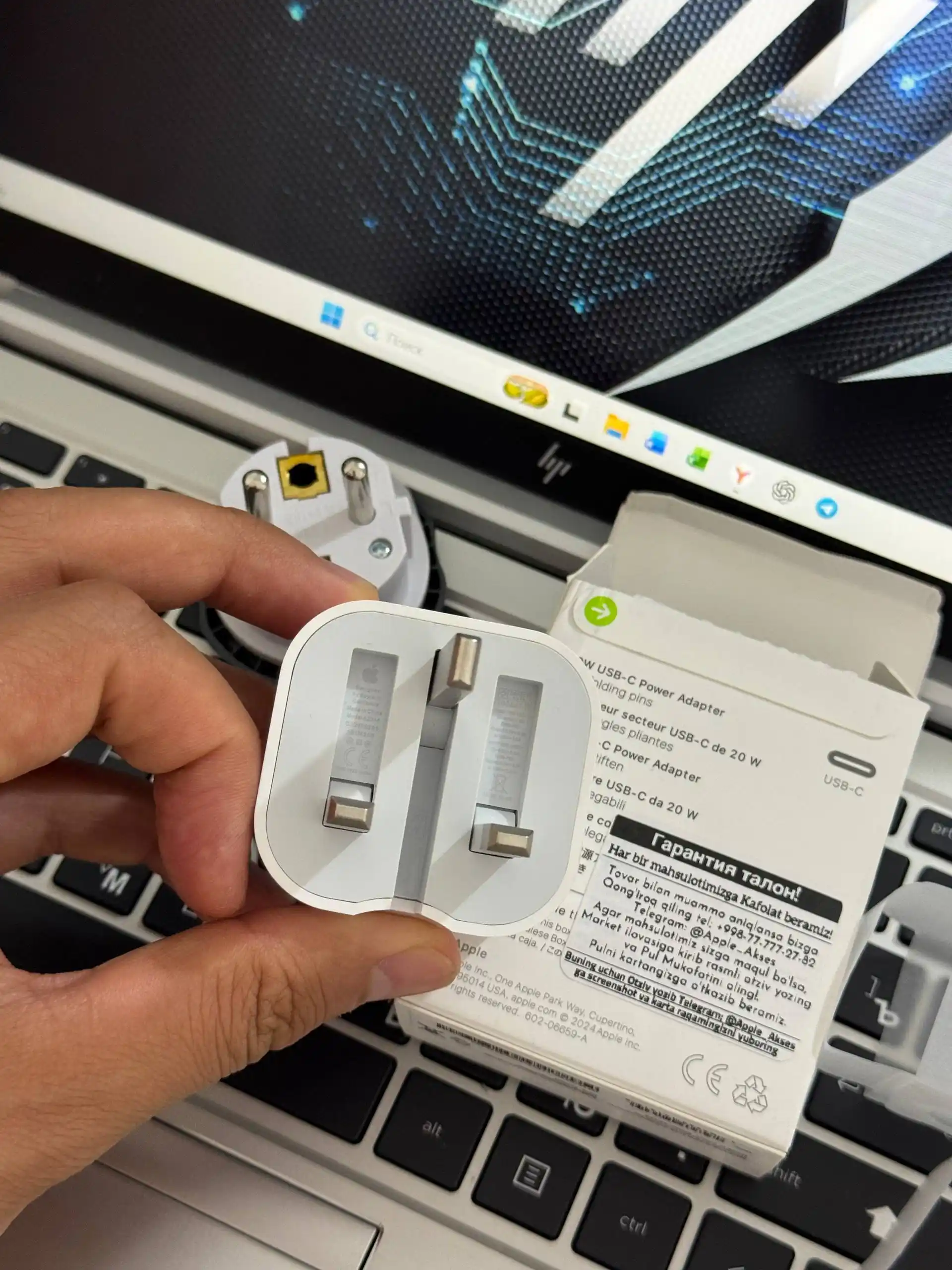 IPhone 20W USB-C tezkor quvvatlash adapteri, smartfonlar uchun quvvatlash moslamasi
