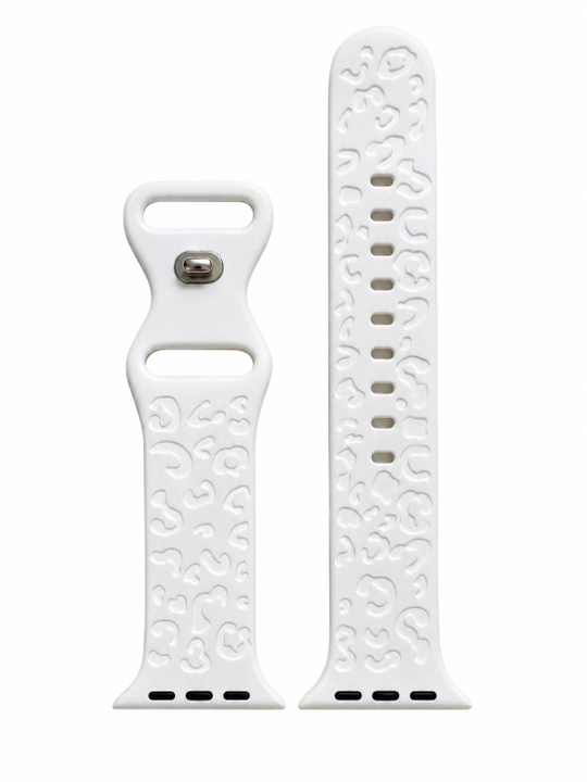 Ремешок для Apple Watch белый силиконовый с рельефным узором, 38/40/41/42 и42/44/45/46/49мм
