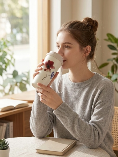 Choy va qahva uchun germetik termokrujka, SUS316 zanglamaydigan po‘latdan yasalgan, 500 ml