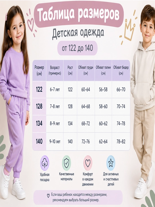 Костюм спортивный для девочек, свитшот и джоггеры
