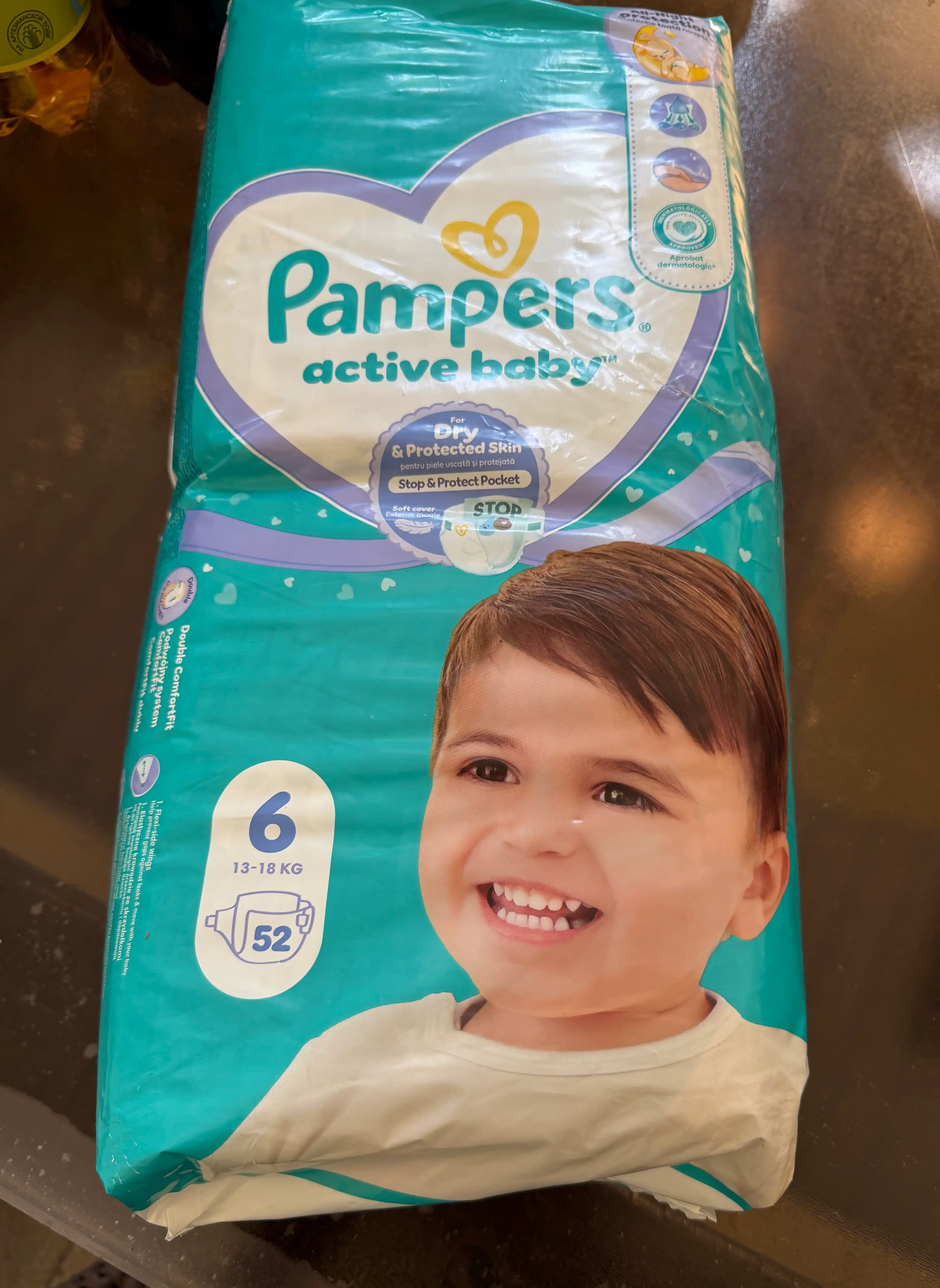 Подгузники для детей Pampers Active Baby 6 размер, 13-18 кг, 52 шт
