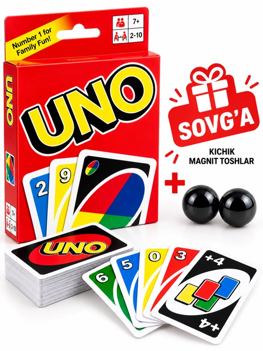 Stol o‘yinlari UNO karta, o‘yinlar, bolalar va kattalar uchun, 2–10 o‘yinchi - 