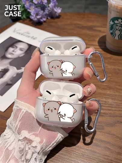 AirPods 1, 2 / Pro, 3, 4 simsiz quloqchinlar uchun g'ilof, yurak nashri bilan - 