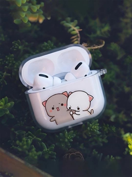 AirPods 1, 2 / Pro, 3, 4 simsiz quloqchinlar uchun g'ilof, yurak nashri bilan