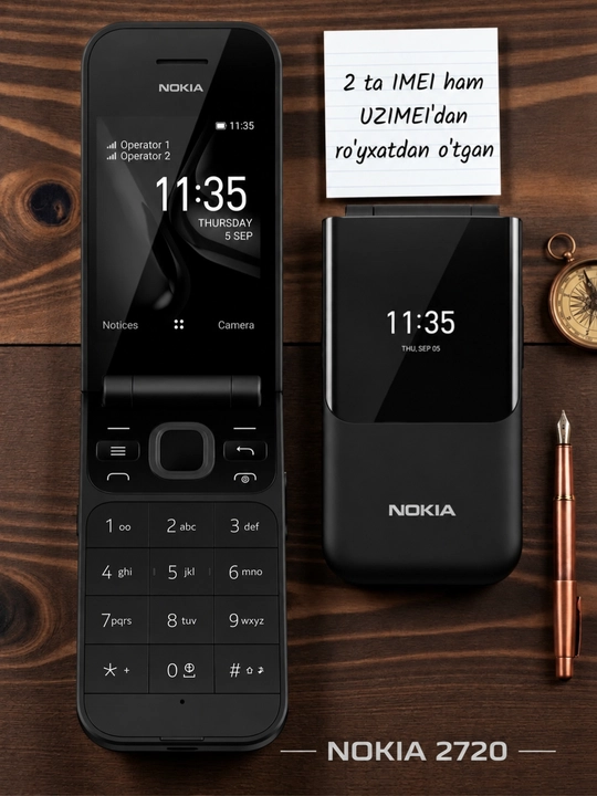 Nokia 2720 Flip — кнопочный телефон, телефон-раскладушка, 2 слота IMEI пройден, Dual SIM