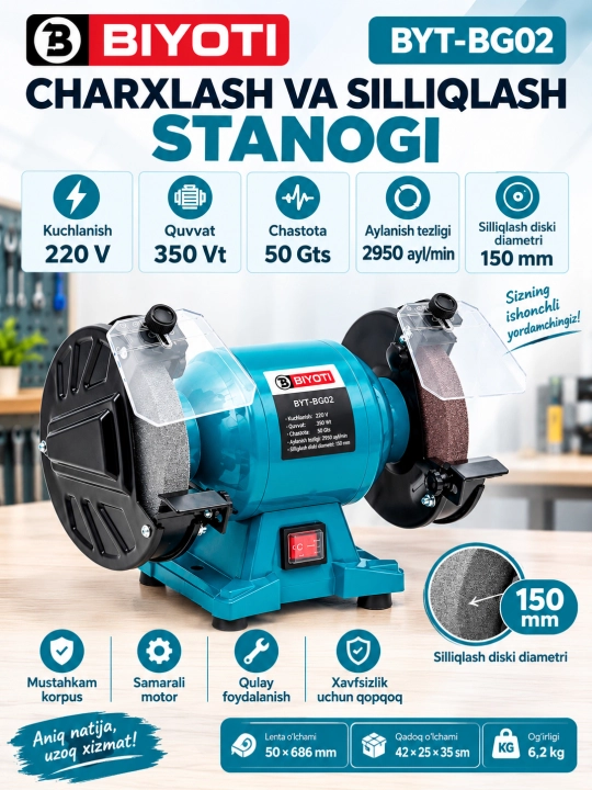 Charxlash va silliqlash mashinasi, Biyoti, Tochilka - 