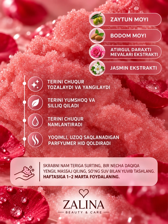 Парфюмированный скраб-шиммер для тела Pink Passion Магия феромонов, 200 г