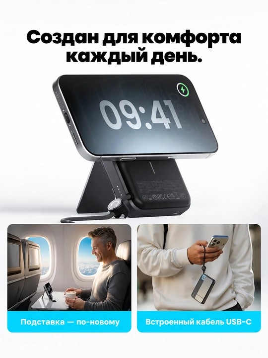 Magnitli powerbank SHARGE ICEMAG 3, 10000 mAh, Qi2 25 W, USB-C 35 W