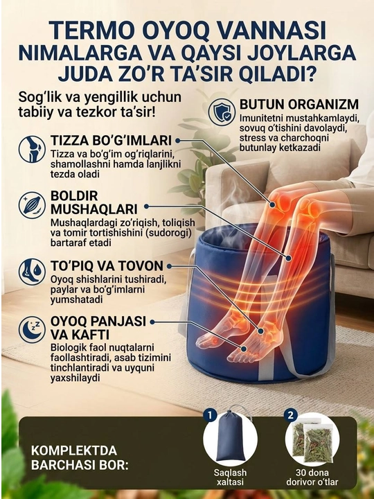 Buklanadigan termo oyoq vannasi — oyoqlar uchun issiqlik va qulay SPA