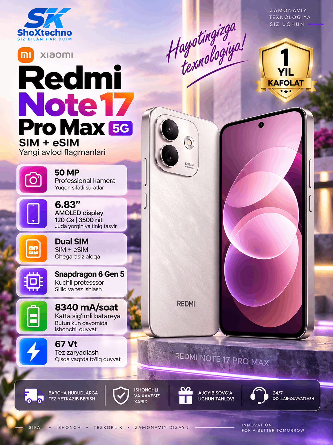 Xiaomi Redmi Note 17 Pro Max 5G smartfoni 10000 mAh - 