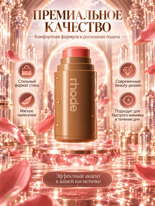Кремовый стик для лица Rhode, румяна и скульптор, сияющий финиш, 5 оттенков, макияж