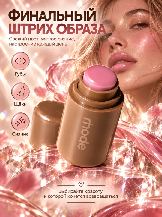 Кремовый стик для лица Rhode, румяна и скульптор, сияющий финиш, 5 оттенков, макияж