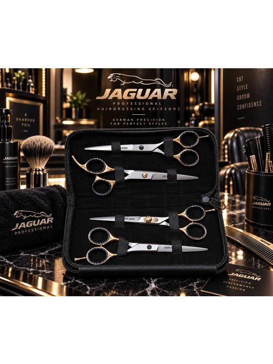 Набор профессиональных парикмахерских ножниц JAGUAR, 4 шт., с кейсом - 
