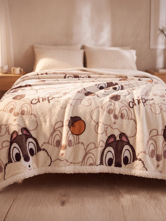Momiq pled Mickey Mouse 160×220 sm, ikki tomonlama, yumshoq va issiq