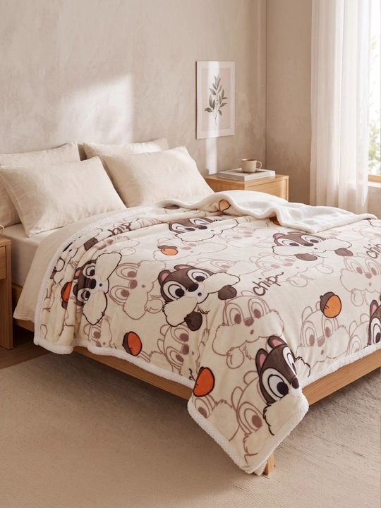 Momiq pled Mickey Mouse 160×220 sm, ikki tomonlama, yumshoq va issiq - 
