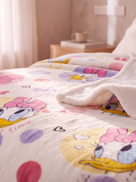 Momiq pled Mickey Mouse 160×220 sm, ikki tomonlama, yumshoq va issiq