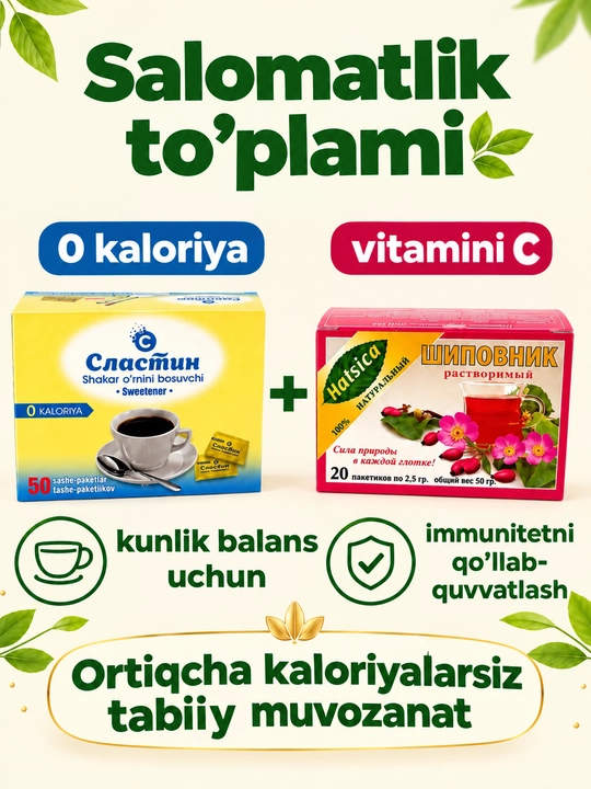Slastin shakar o‘rnini bosuvchi vositasi va tabiiy tez tayyorlanadigan na’matak