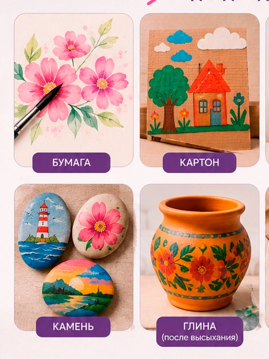 Темпера для рисования, художественные темперные краски 12 цветов×12 мл, супер