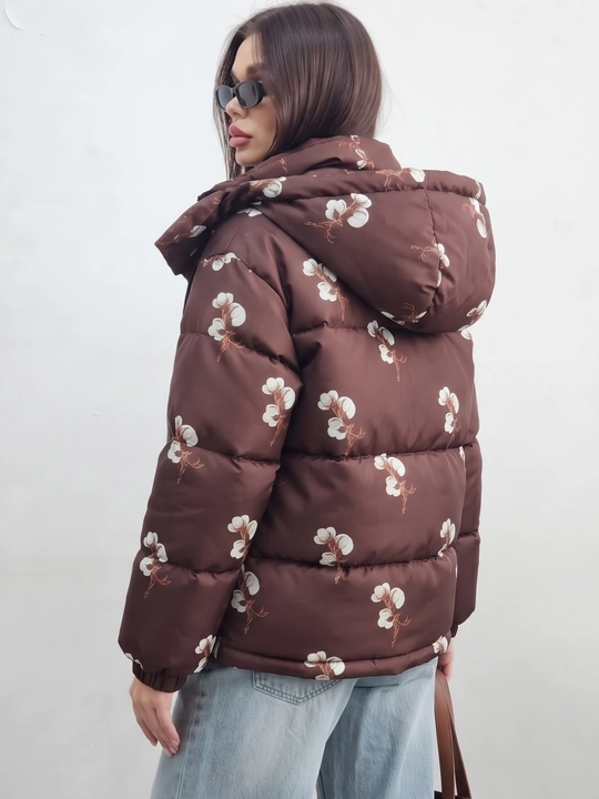 UMA ayollar uchun paxta printli Oversize puffer kurtka