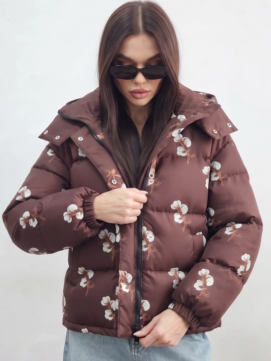 UMA ayollar uchun paxta printli Oversize puffer kurtka - 