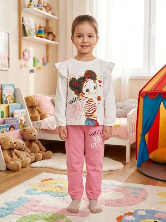 Pijama qizchalar uchun 1-8 yosh 100% paxta - 