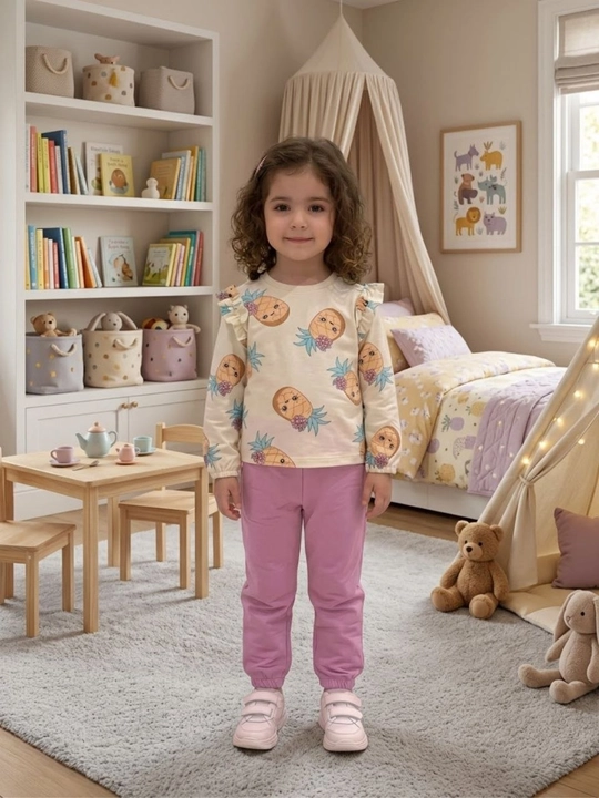 Pijama qizchalar uchun 1-8 yosh 100% paxta - 