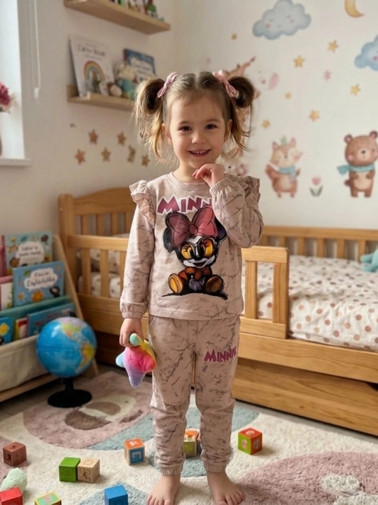 Pijama qizchalar uchun 1-8 yosh 100% paxta - 