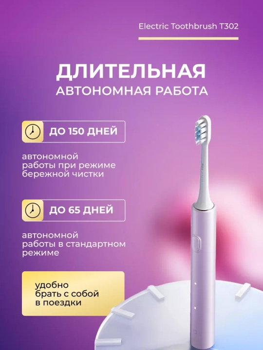 Xiaomi Electric Toothbrush T302 elektr tish cho‘tkasi, sonic, 4 rejim, 360°  4 ta nasadka