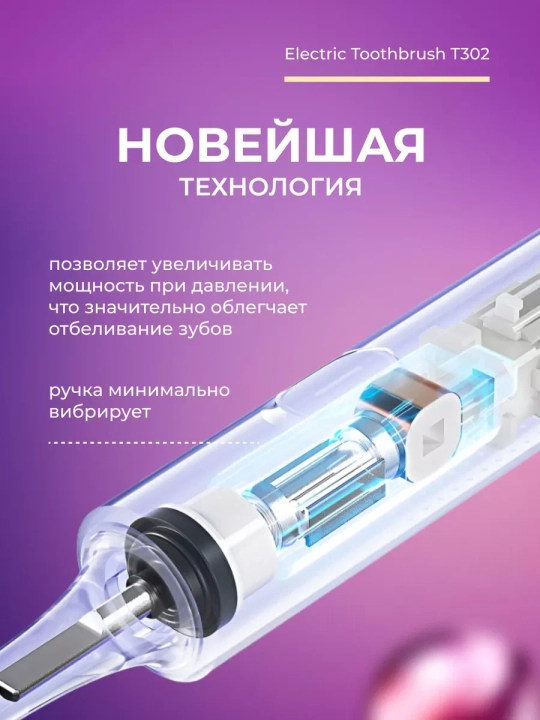 Xiaomi Electric Toothbrush T302 elektr tish cho‘tkasi, sonic, 4 rejim, 360°  4 ta nasadka