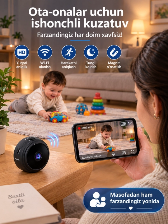 Мини Wi-Fi камера А9: беспроводная IP-камера с аккумулятором и подставкой
