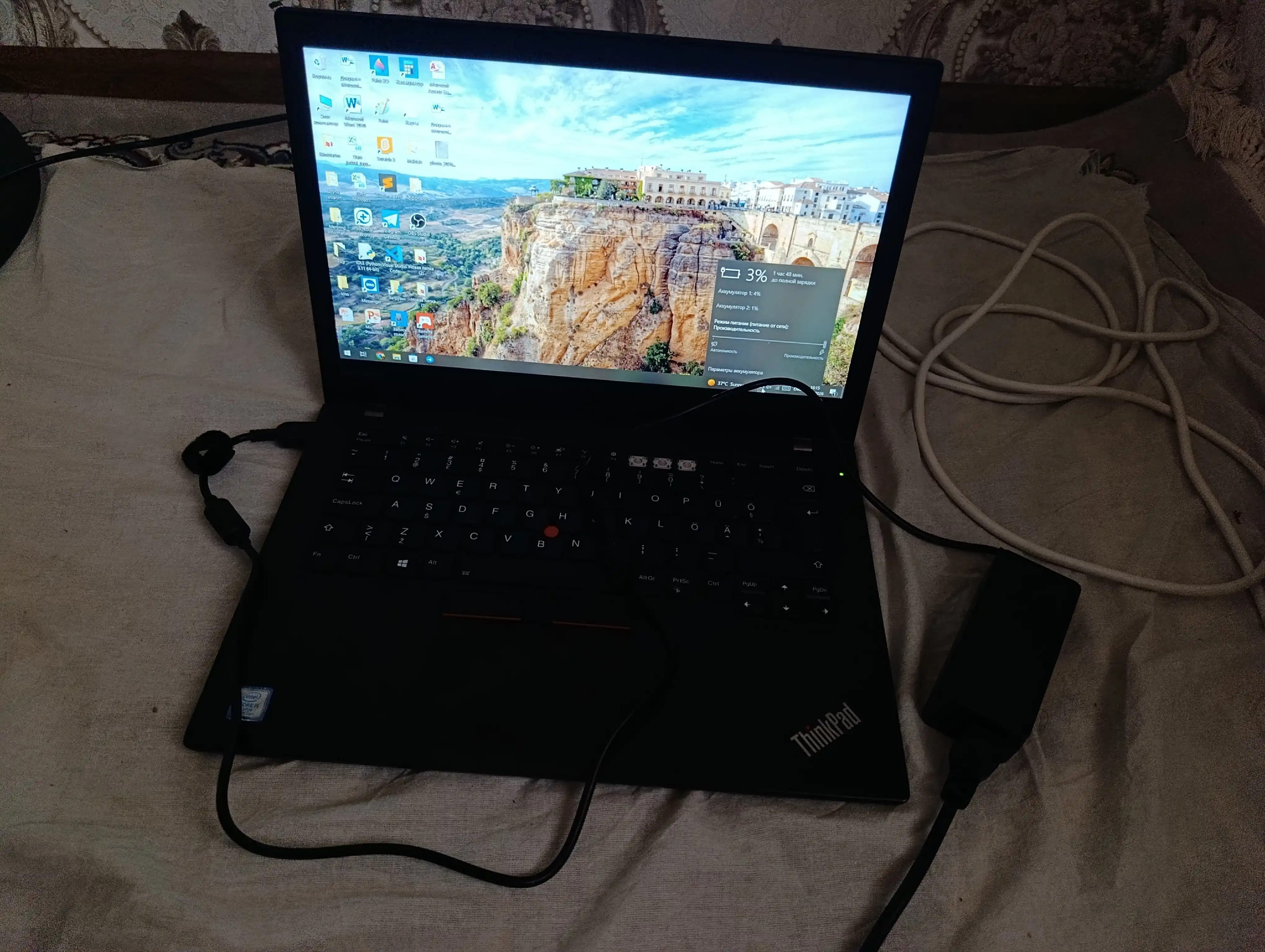 Lenovo USB 20V 3.25A 90W noutbuk quvvatlagichi, ta’minot bloki, sariq uchli