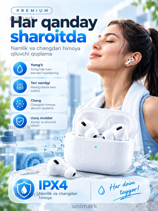 Pods Pro 3 ANC Premium, Bluetooth quloqchinlari, simsiz quloqchin