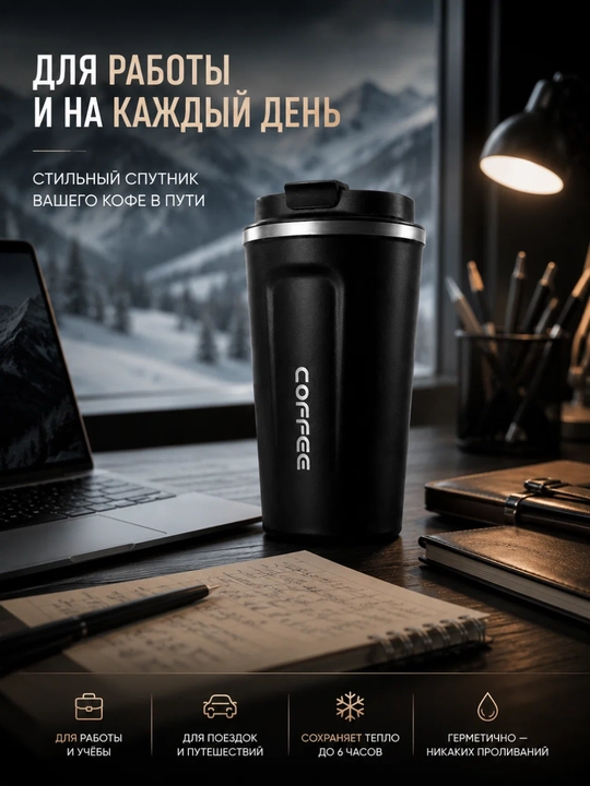 Choy va kofelar uchun  germetiklangan termokrujka, termoslar 500ml