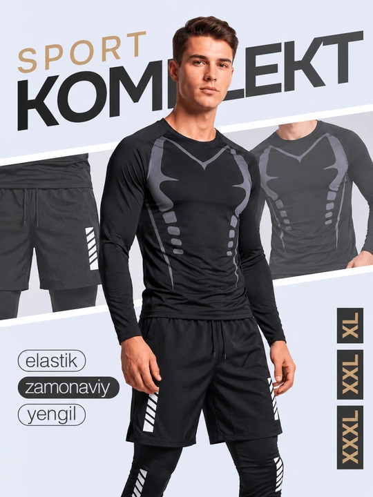 Erkaklar sport kiyimi, futbolka va shortik