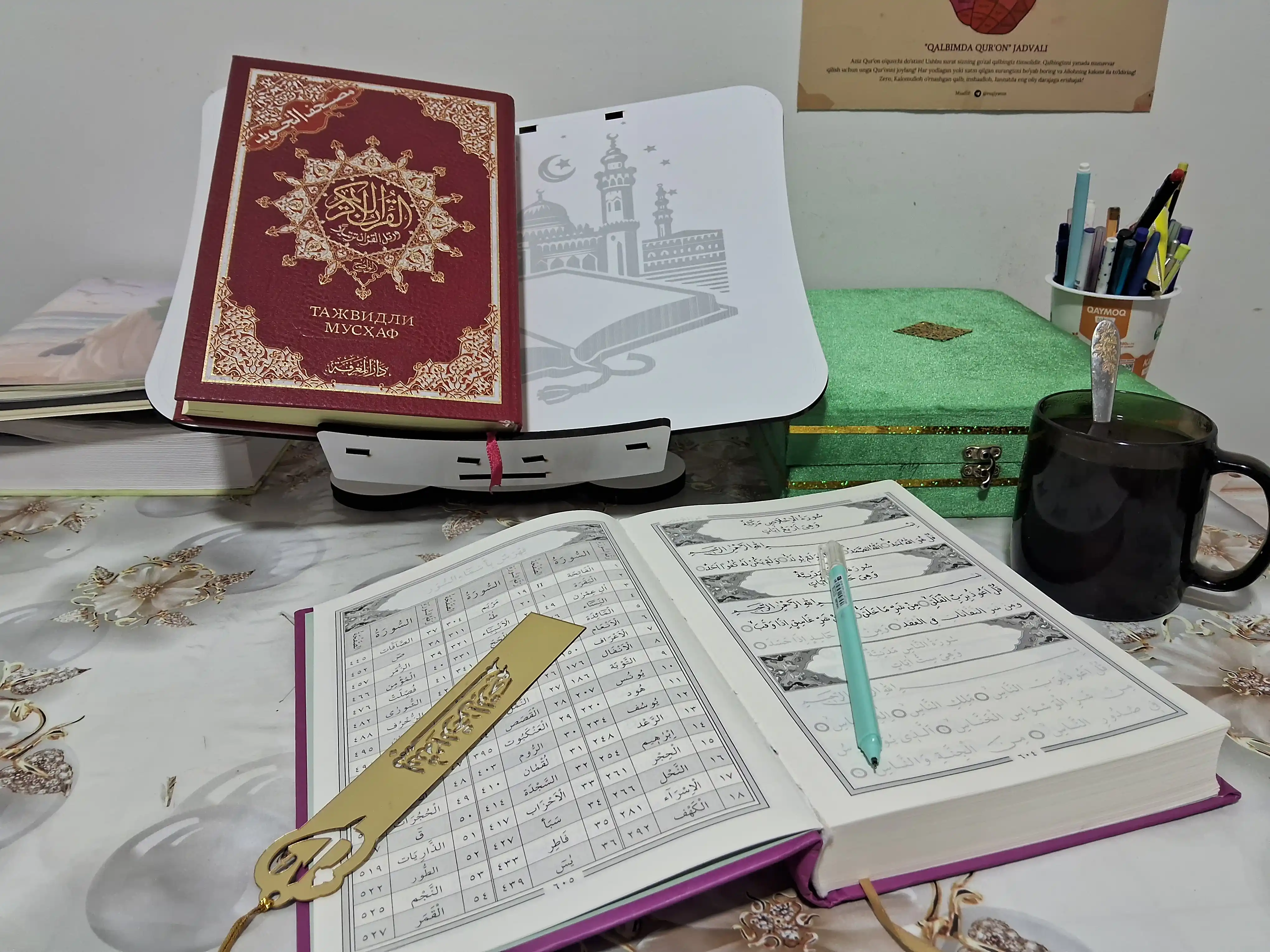 Теневой Коран — пропись для обучения письму, 30 джузов, каллиграфия Alhuda