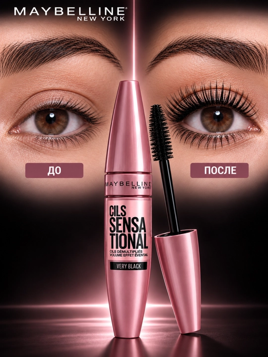 Maybelline New York Cils Sensational Sky High — тушь для ресниц, Very Black