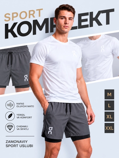 Erkaklar sport kiyimi, futbolka va shortik - 