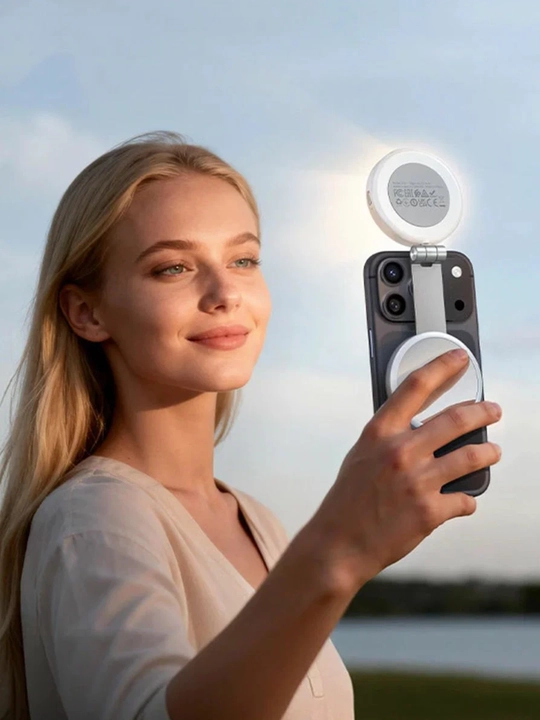 HOCO K161 telefon uchun magnit LED chiroq, selfi, foto va 3-in-1 oyna