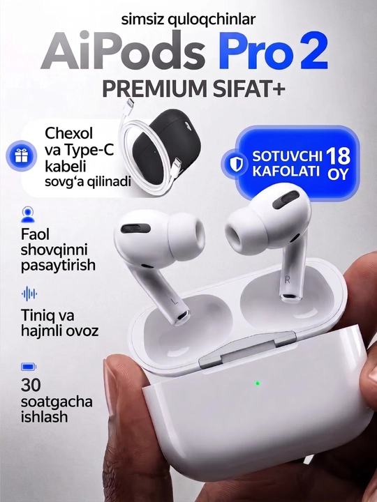 Беспроводные наушники, bluetooth, pods pro 2 - 
