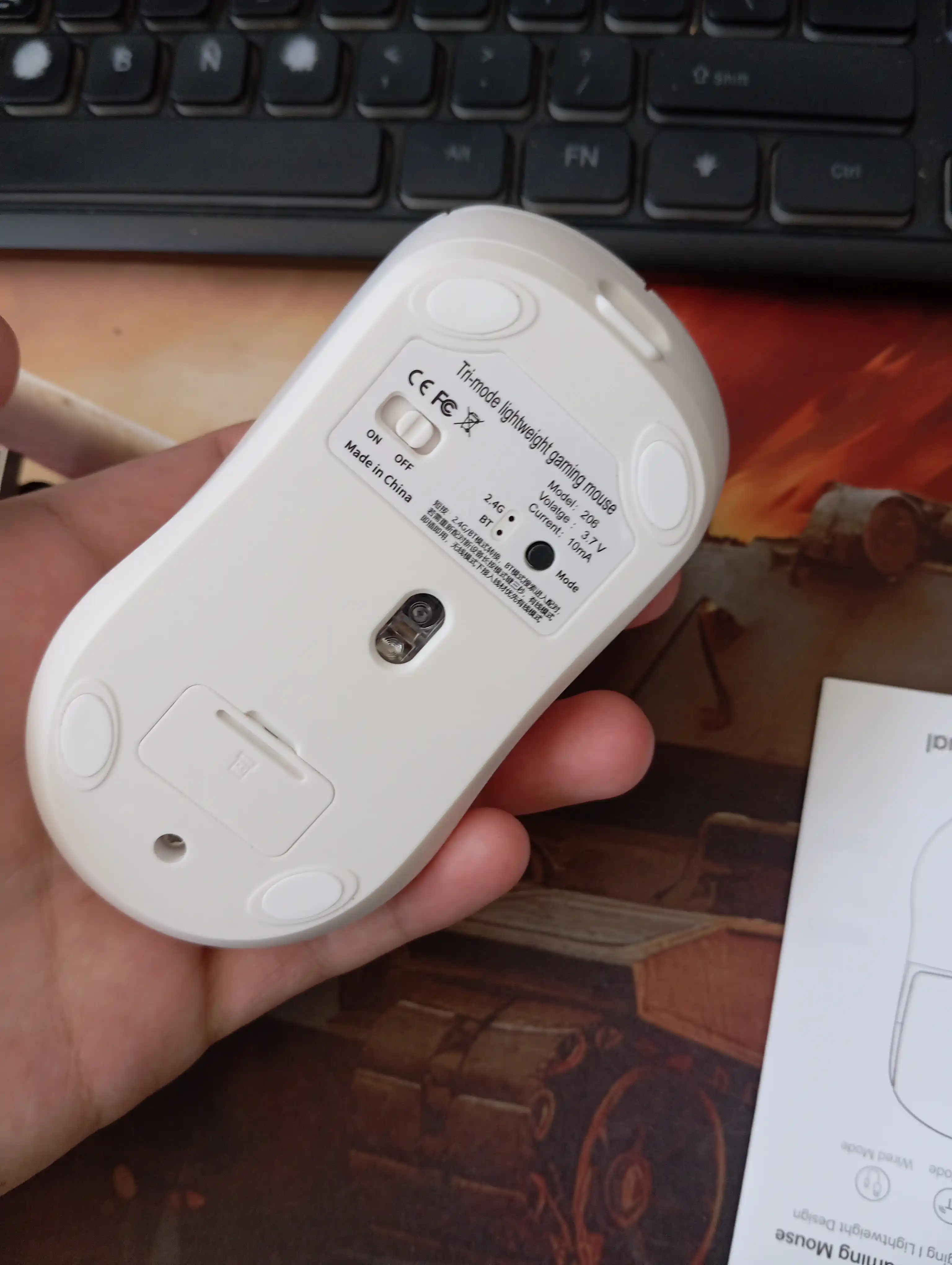 Беспроводная мышь 206, Bluetooth, 2.4G и проводное подключение