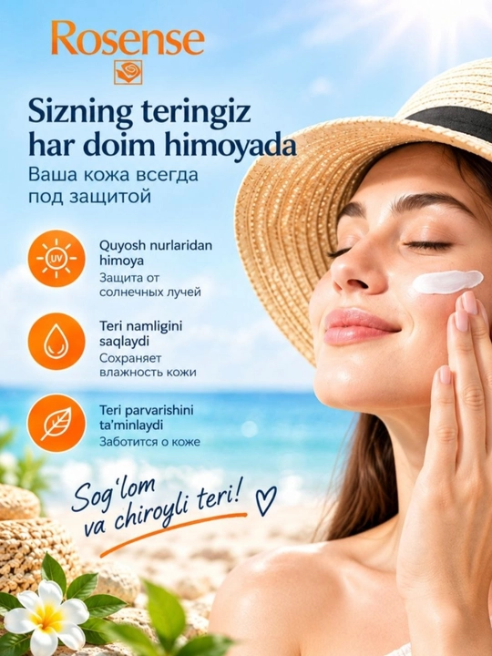 Солнцезащитный крем SPF 50+ 150 мл — защита от UVA/UVB, для лица и тела, увлажняющий