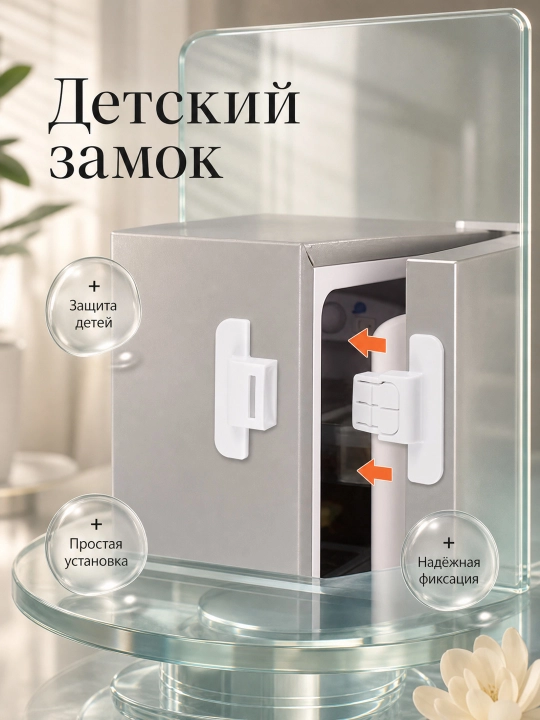 Детский замок-фиксатор для холодильника и мебели, блокиратор - 