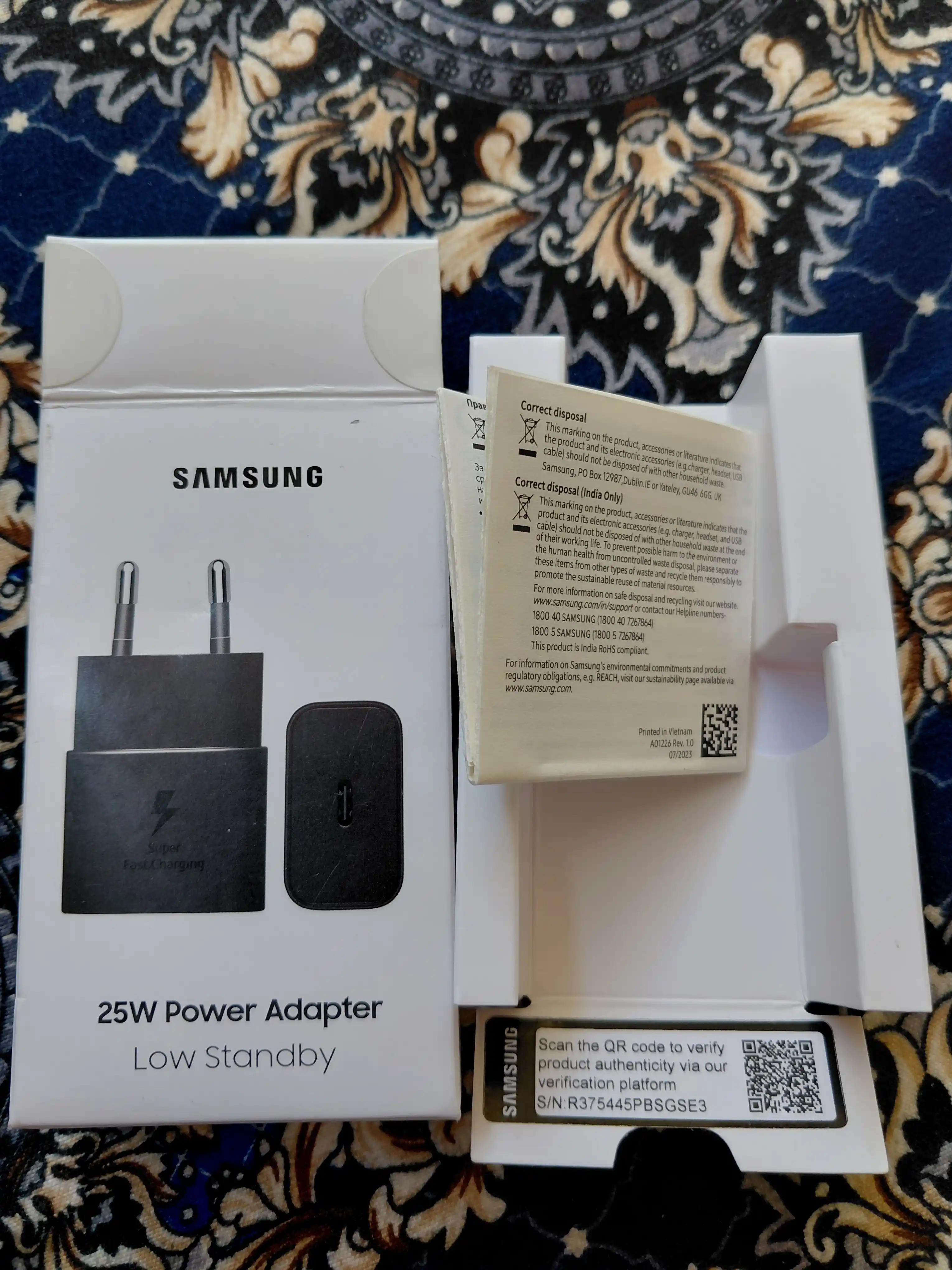 Samsung 25W Type-C (ОРГ) адаптер зарядное устройство, быстрая зарядка