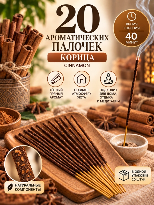 Ароматные палочки для дома, благовония в пачке 20 штук