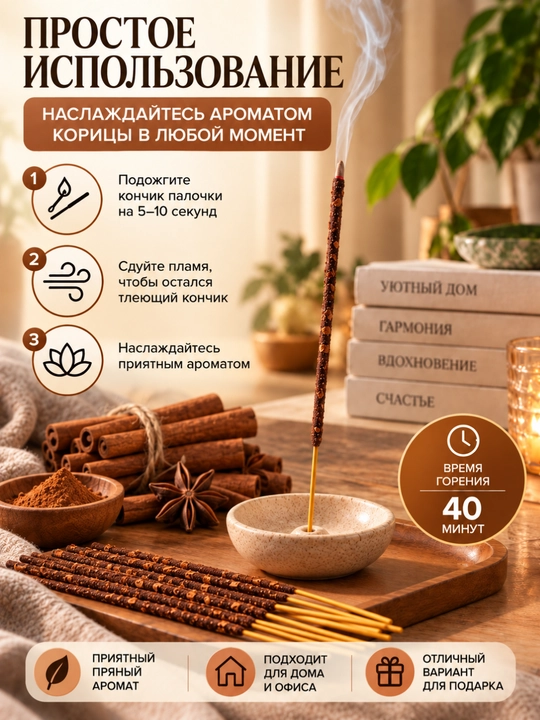 Ароматные палочки для дома, благовония в пачке 20 штук