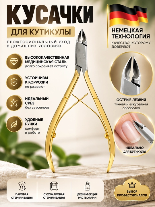 Manikyur qisqichlari, kutikula uchun, tirnoqlar uchun, professional asboblar - 