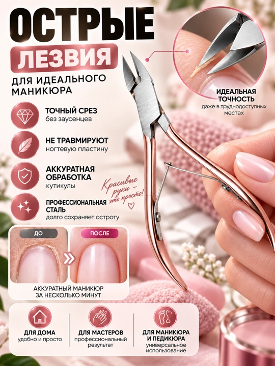 Кусачки маникюрные, для кутикулы, для ногтей, профессиональные инструменты