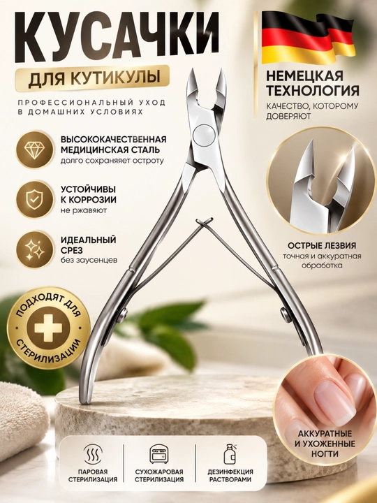 Кусачки маникюрные, для кутикулы, для ногтей, профессиональные инструменты - 